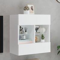 Berkfield Home TV Wall Cabinet with LED Lights White 58.5x30x60.5 cm