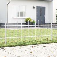 Garden Fence with Sharp Top - White, 13.6 x 0.6 m, Steel