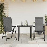 Berkfield Home Folding Garden Chairs 2 pcs Grey Poly Rattan