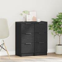 Berkfield Home Sideboards 2 pcs Black Oak 30x30x70 cm Engineered Wood | Size: 30 x 30 x 70 cm