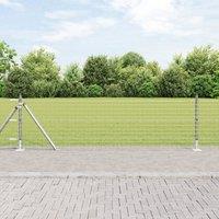 Berkfield Home Fence Posts Set of 26 Galvanised steel 3.2 x 3.2 x 50 cm Durable in Silver