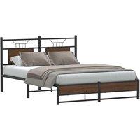 Berkfield Home Bed Frame without Mattress Brown Oak 150x200 cm King Size Engineered Wood