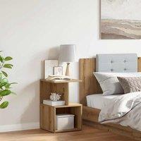 Berkfield Home Bedside Cabinet Artisan Oak 35x35x55 cm Engineered Wood in Brown | Size: 35 x 35 x 55 cm