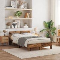 Engineered Wood Bed Frame Old wood Wood 135 x 190 cm Durable
