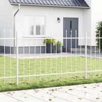 White Garden Fence with Spear Top, 15.3x1 m Steel