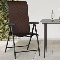 Berkfield Home Folding Garden Chairs 4 pcs Brown Poly Rattan