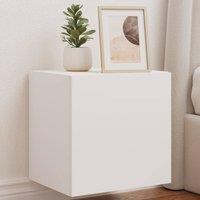 Berkfield Home TV Wall Cabinet with LED Lights White 40.5x35x40 cm