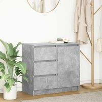 Berkfield Home Sideboard with Drawer Concrete Grey 71x35x65 cm Engineered Wood | Size: 71 x 35 x 65 cm