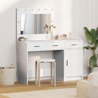 Berkfield Home 2 Piece Dressing Table Set with LED White Engineered Wood