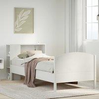 Bookcase Bed without Mattress White 75x190cm Small Single Solid Wood Pine