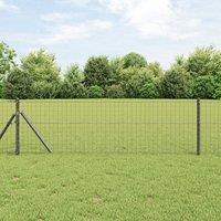 Berkfield Home Fence Posts 52 pcs Grey 32 mm 100 cm Galvanised Steel