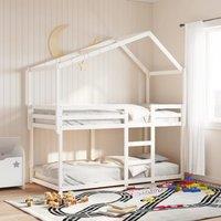 Berkfield Home Bunk Bed without Mattress White 75x190 cm Small Single Solid Wood Pine