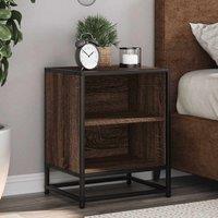 Berkfield Home Bedside Cabinets 2 pcs Brown Oak 40x31x50 cm Engineered Wood & Metal | Size: 40 x 31 x 50 cm