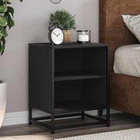 Berkfield Home Bedside Cabinet Black 40x31x50 cm Engineered Wood & Metal | Size: 40 x 31 x 50 cm