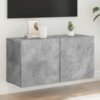 Berkfield Home TV Cabinet Wall-mounted Concrete Grey 80x30x41 cm | Size: 80 x 30 x 41 cm