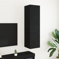 Berkfield Home TV Cabinet Black Oak 30, 5x30x110 cm Engineered Wood | Size: 5 x 30 x 110 cm