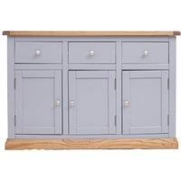 Cabinet Bits Biccari Grey 3 Drawer 3 Door Sideboard Chrome Knob