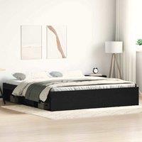 Berkfield Home Bed Frame without Mattress Black Oak 150x200 cm Engineered Wood in Brown