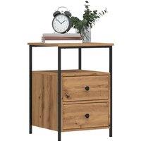 Berkfield Home Bedside Cabinets 2 pcs Artisan Oak 34x35.5x50 cm Engineered Wood in Brown