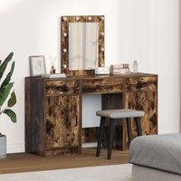 Berkfield Home Dressing Table Set Set of 3 Smoked Oak Engineered Wood Storage in Brown