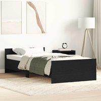 Bed Frame without Mattress Black Oak 75x190 cm Engineered Wood