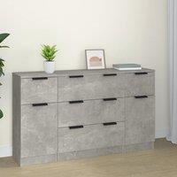 Berkfield Home 3 Piece Sideboard Set Concrete Grey Engineered Wood