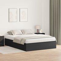Berkfield Home Storage Bed Frame Black Oak 140x200 cm