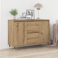 Berkfield Home Sideboard with Doors & Drawers Artisan Oak 101, 5x35x70 cm in Brown | Size: 5 x 35 x 70 cm