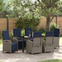 Berkfield Home 7 Piece Garden Dining Set Grey Poly Rattan