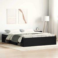 Berkfield Home Bed Frame without Mattress Black Oak 150x200 cm Engineered Wood in Brown
