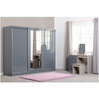 Seconique Nevada 3 Door Sliding Wardrobe in Grey