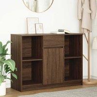 Berkfield Home Sideboard with Drawer Brown Oak 101x35x76 cm Engineered Wood | Size: 101 x 35 x 76 cm