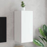 Berkfield Home TV Wall Cabinet with LED Lights White 30.5x35x70 cm