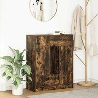 Berkfield Home Sideboard with Drawers & Doors Smoked Oak 73x31x90 cm in Brown | Size: 73 x 31 x 90 cm