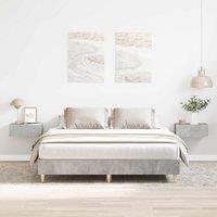 Bed Frame No Mattress Concrete Grey 150x200 cm King Size Engineered Wood