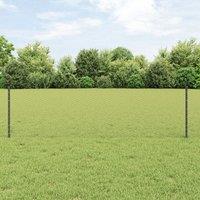 Fence Posts 11 pcs U-Channel Grey 60 cm Steel, Hexagon Fence Grey 0.6x100 m Steel
