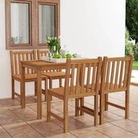 Berkfield Home 5 Piece Garden Dining Set Solid Teak Wood in Brown