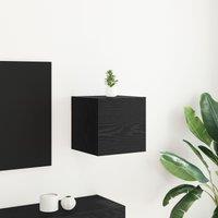 Berkfield Home Wall Mounted TV Cabinet in Black Oak - 30.5 x 30 x 30 cm