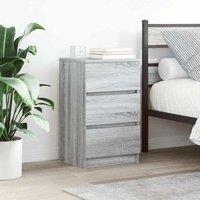 Berkfield Home Bedside Cabinets with 3 Drawers 2 pcs Grey Sonoma 39x35x65 cm | Size: 39 x 35 x 65 cm