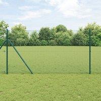 Berkfield Home Welded Wire Fence with 13 Posts Green 1x100 m Steel