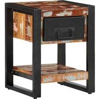 Berkfield Home Bedside Cabinet Multicolour 35x34x45 cm Solid Wood Reclaimed | Size: 35 x 34 x 45 cm