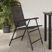 Berkfield Home Folding Garden Chairs 8 pcs Melange Grey Steel & Textilene