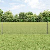 Chicken Wire Fence Set Set of 2 Grey Metal, Plastic 25 x 0.5 m