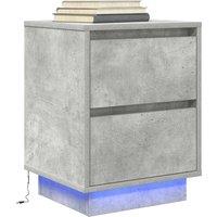Berkfield Home Bedside Cabinet with LED LightsConcrete Grey 38x34x50 cm | Size: 38 x 34 x 50 cm