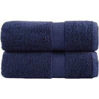 Berkfield Home Premium Guest Towels SOLUND 2pcs Navy Blue 30x50cm 600gsm