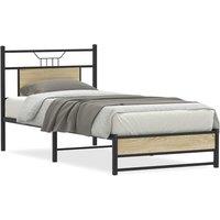 Bed Frame without Mattress Sonoma Oak 90x200 cm Engineered Wood