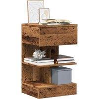 Berkfield Home Bedside Cabinets 2 pcs Old Wood 40x35x65 cm Engineered Wood in Brown | Size: 40 x 35 x 65 cm