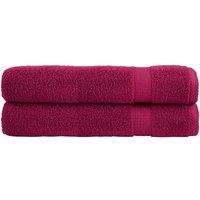 Berkfield Home Premium Towels SOLUND 2pcs Bordeaux 100x200cm 600gsm in Red
