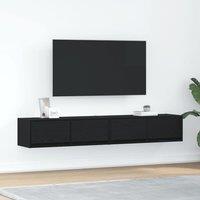 Berkfield Home TV Cabinets 2 pcs Black Oak 80x31x25.5 cm Engineered Wood
