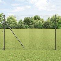 Fence Posts 52 pcs Grey ?32 mm 200 cm Galvanised Steel
